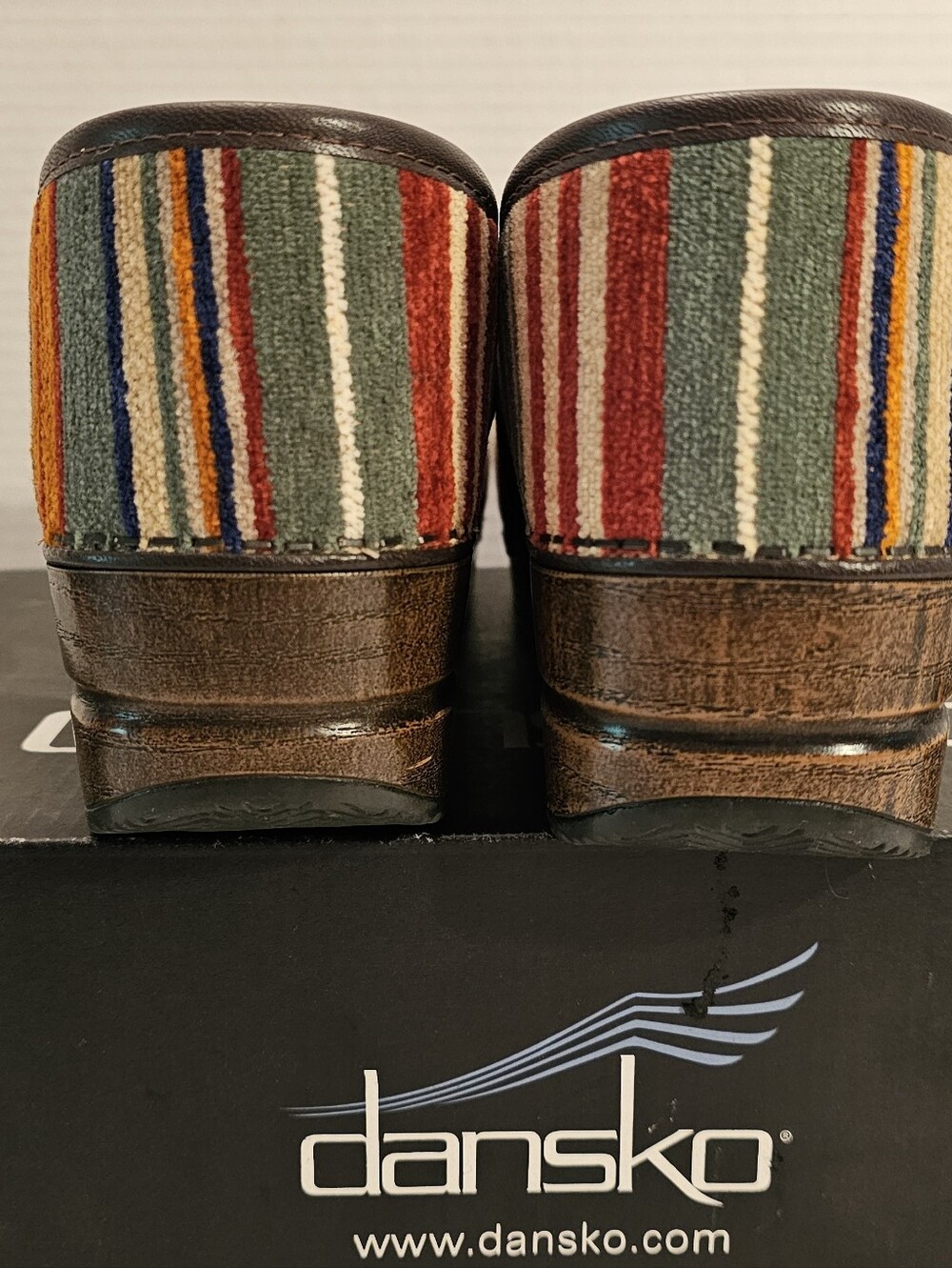 Dansko Vegan Pro Striped Multicolor Slip-On Clogs - Picture 6 of 13